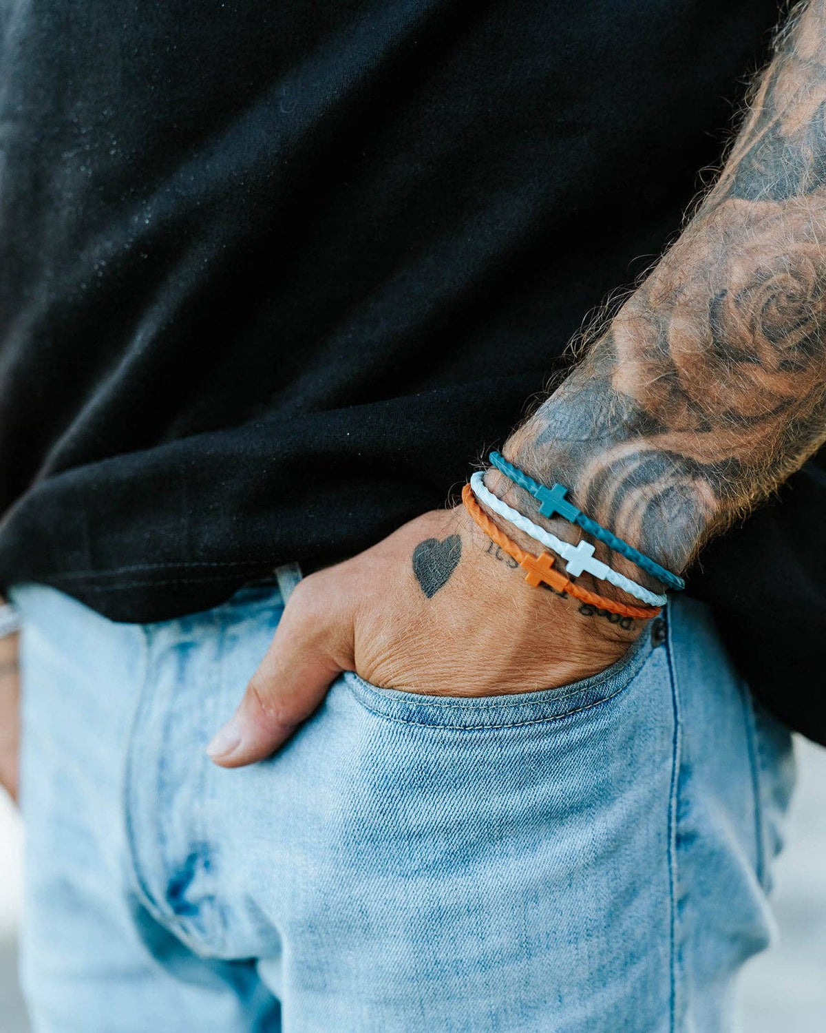 Infinity Cross Bracelets - Blue/Orange/Teal