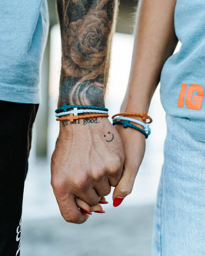 Infinity Cross Bracelets - Blue/Orange/Teal